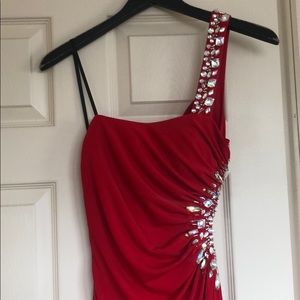 Red party dress